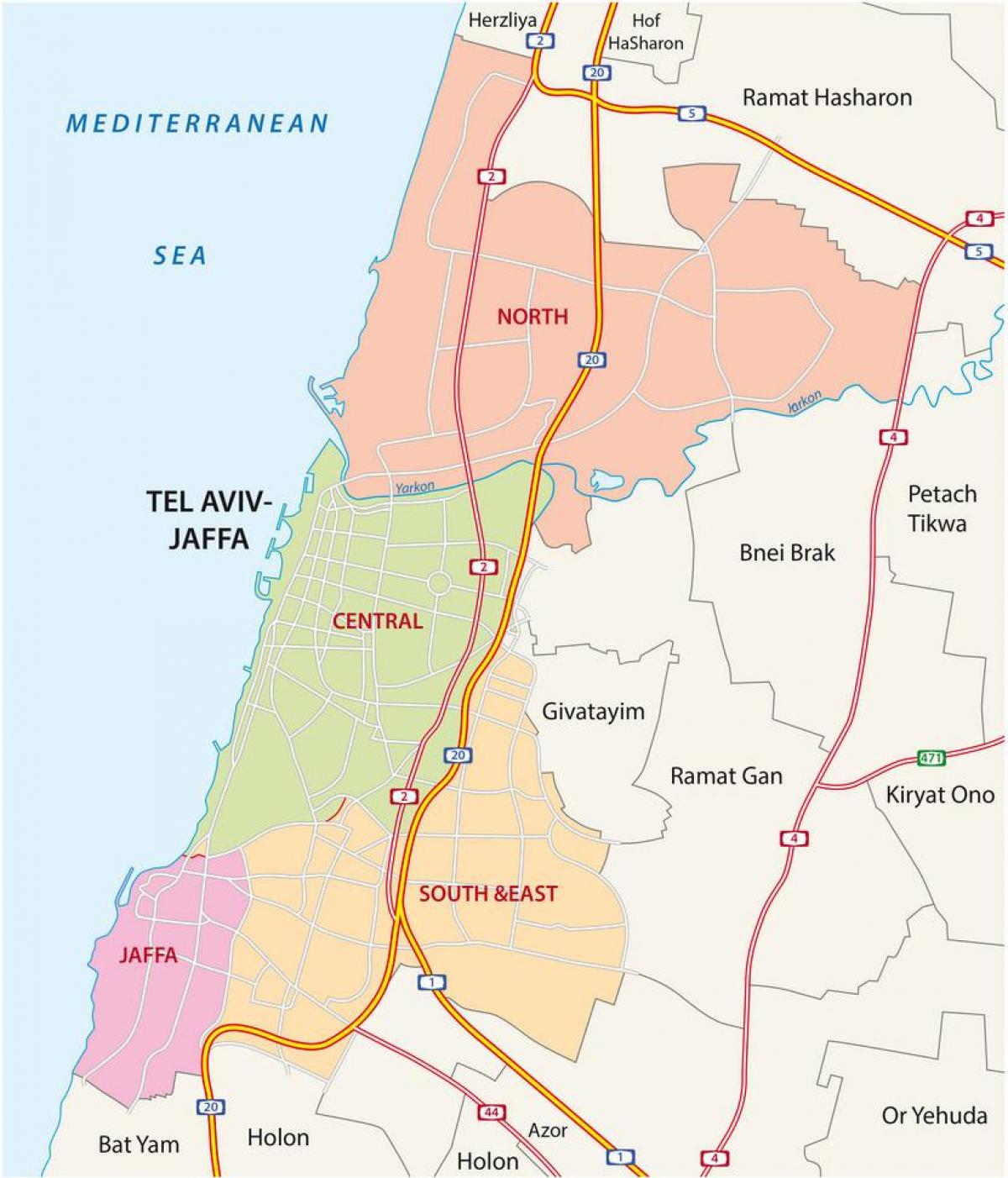 Tel Aviv roads map